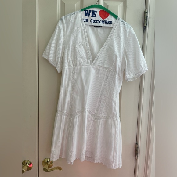 Zara SHORT DRESS WITH OPENWORK EMBROIDERY - Picture 2 of 2